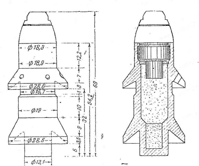Budowa pocisków użytych w ciężkim karabinie przeciwpancernym s.Pz.B. 41